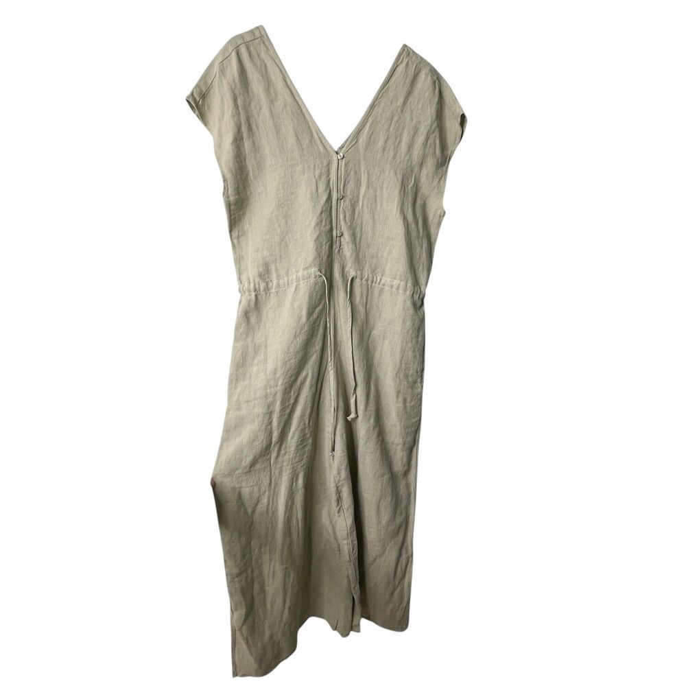 Cloth and Stone Cropped Linen Jumpsuit Sz S V-Neck Sleeveless Romper